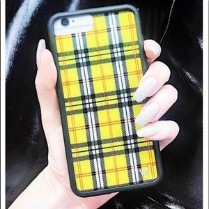 Yellow Plaid Wildflower Iphone Case